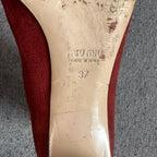 Miu Miu Alcantara Red Ankle boots