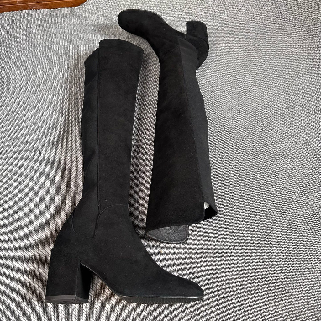 sw Alcantara Black Ankle boots