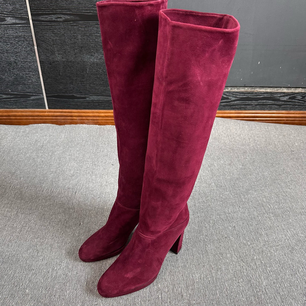 sw Alcantara Red Platform pumps