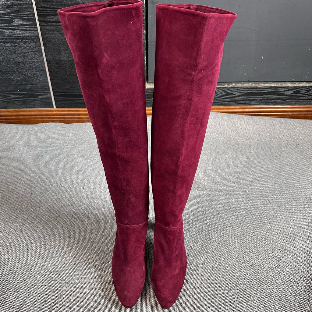 sw Alcantara Red Platform pumps