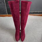 sw Alcantara Red Platform pumps