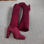 sw Alcantara Red Platform pumps