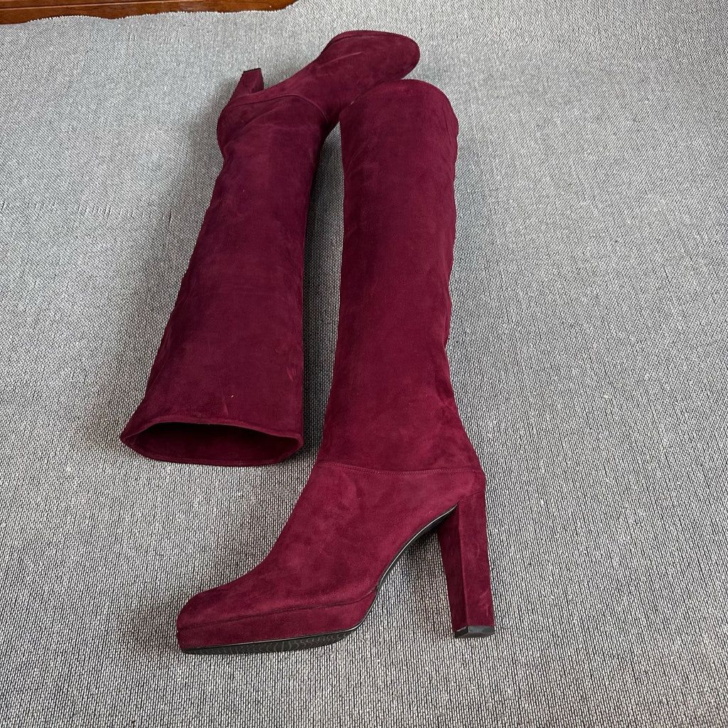 sw Alcantara Red Platform pumps