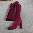 sw Alcantara Red Platform pumps