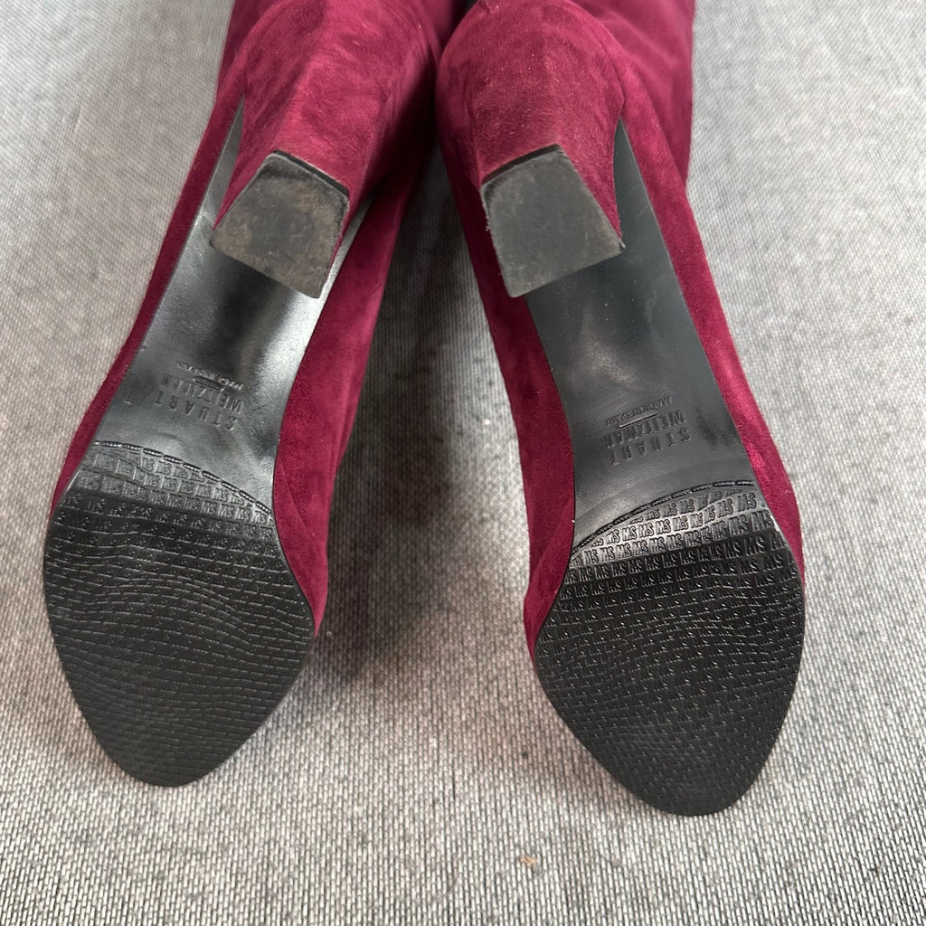 sw Alcantara Red Platform pumps