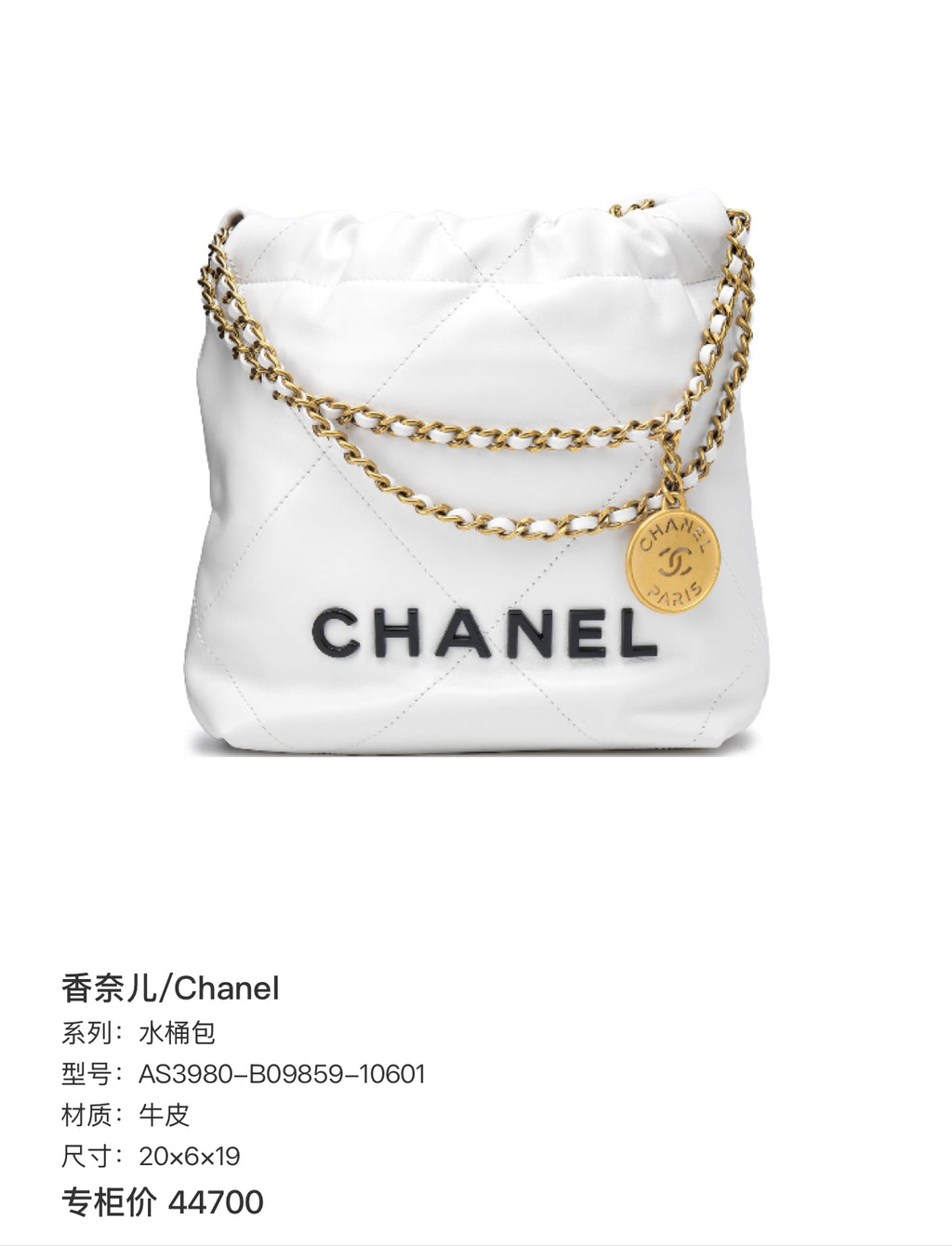 Chanel Bucket bag 20×6×19 AS3980-B09859-10601