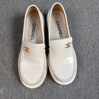 Chanel White Loafers