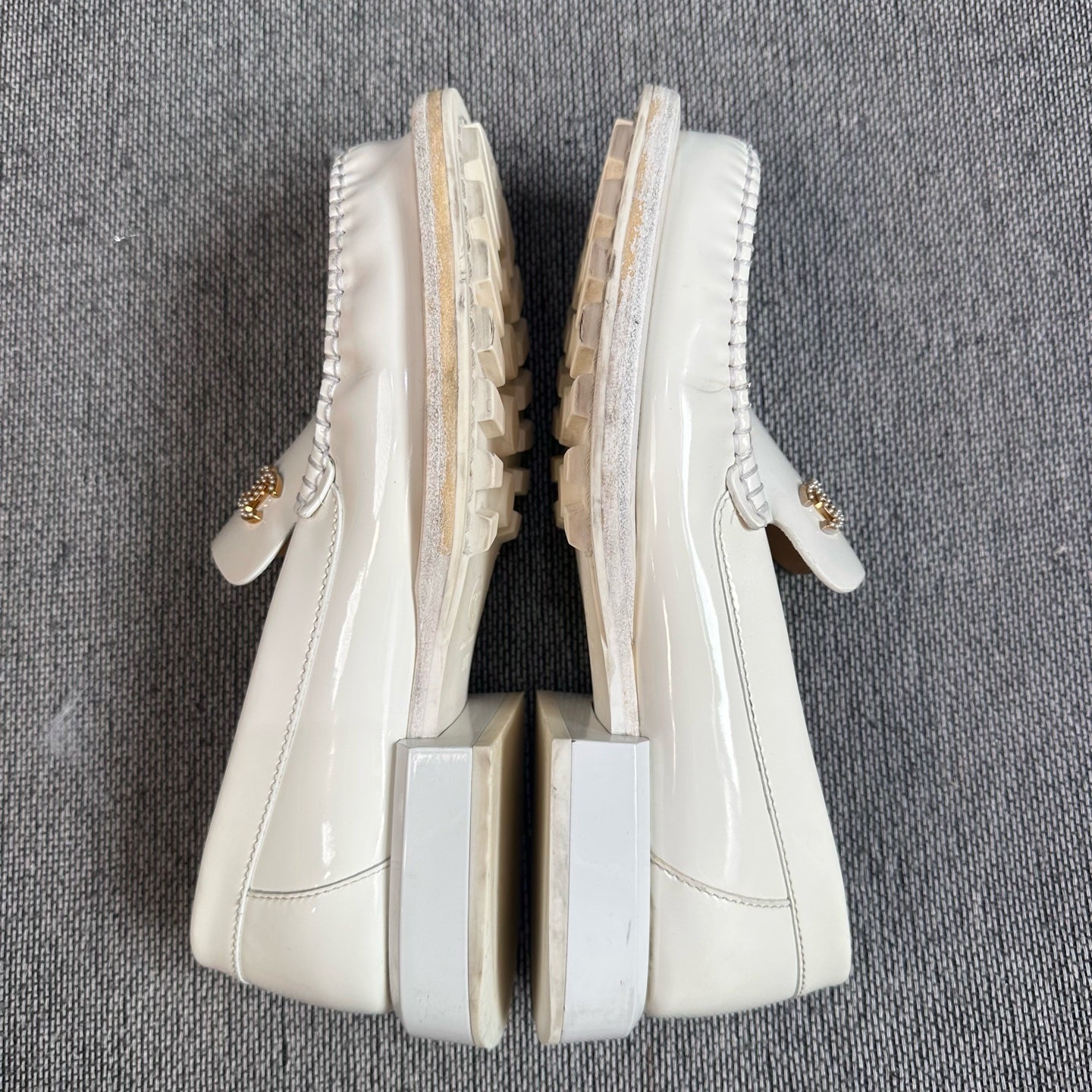 Chanel White Loafers