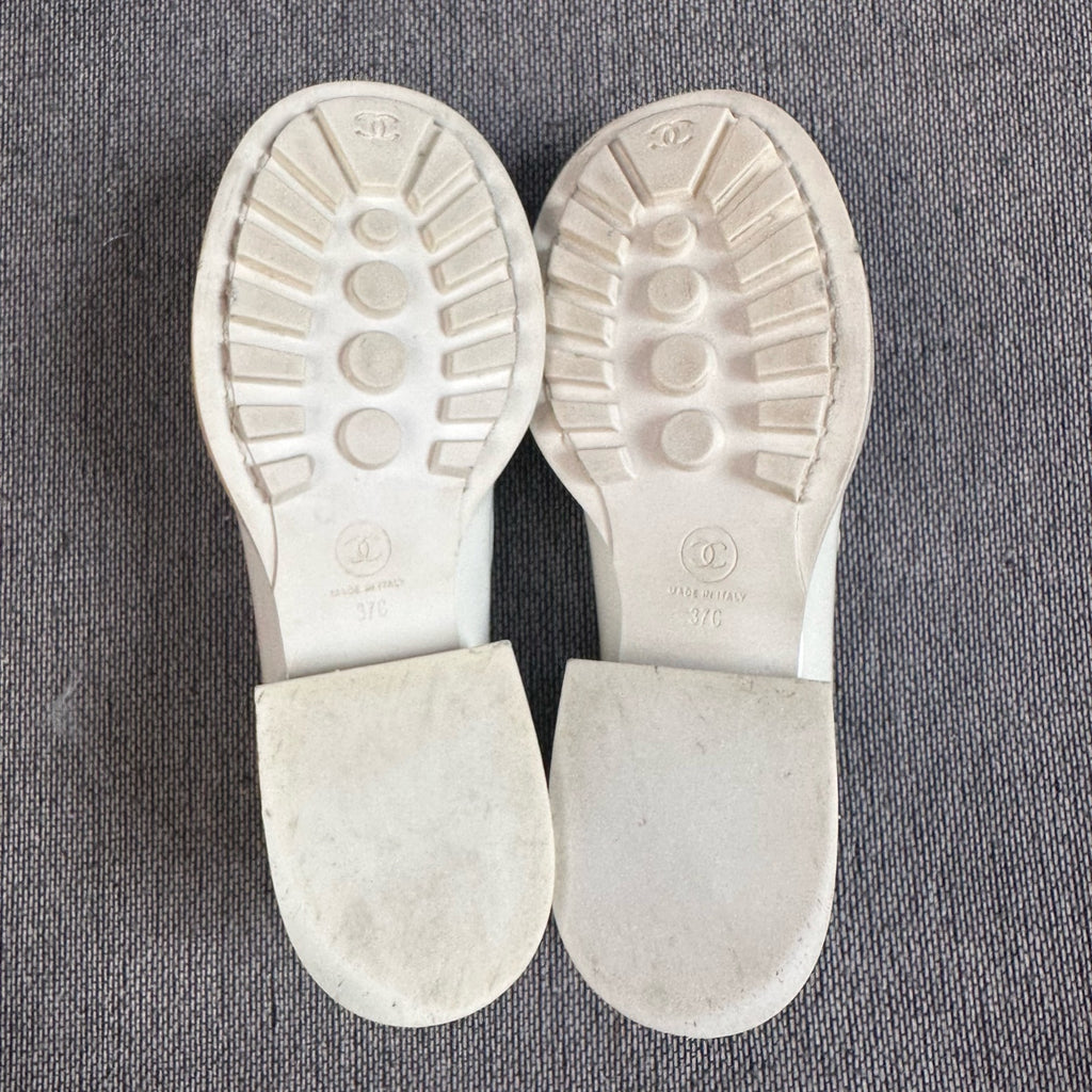 Chanel White Loafers