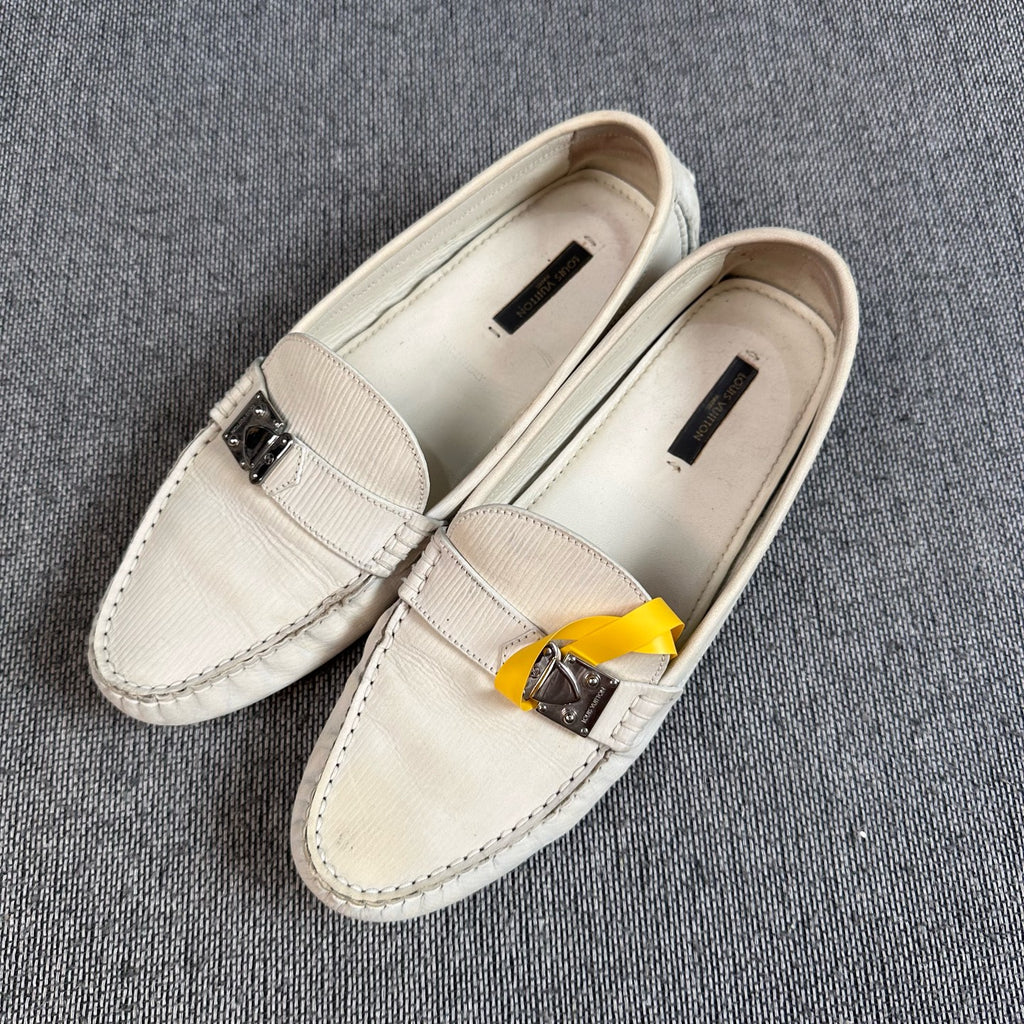 Louis Vuitton Metal White Loafers
