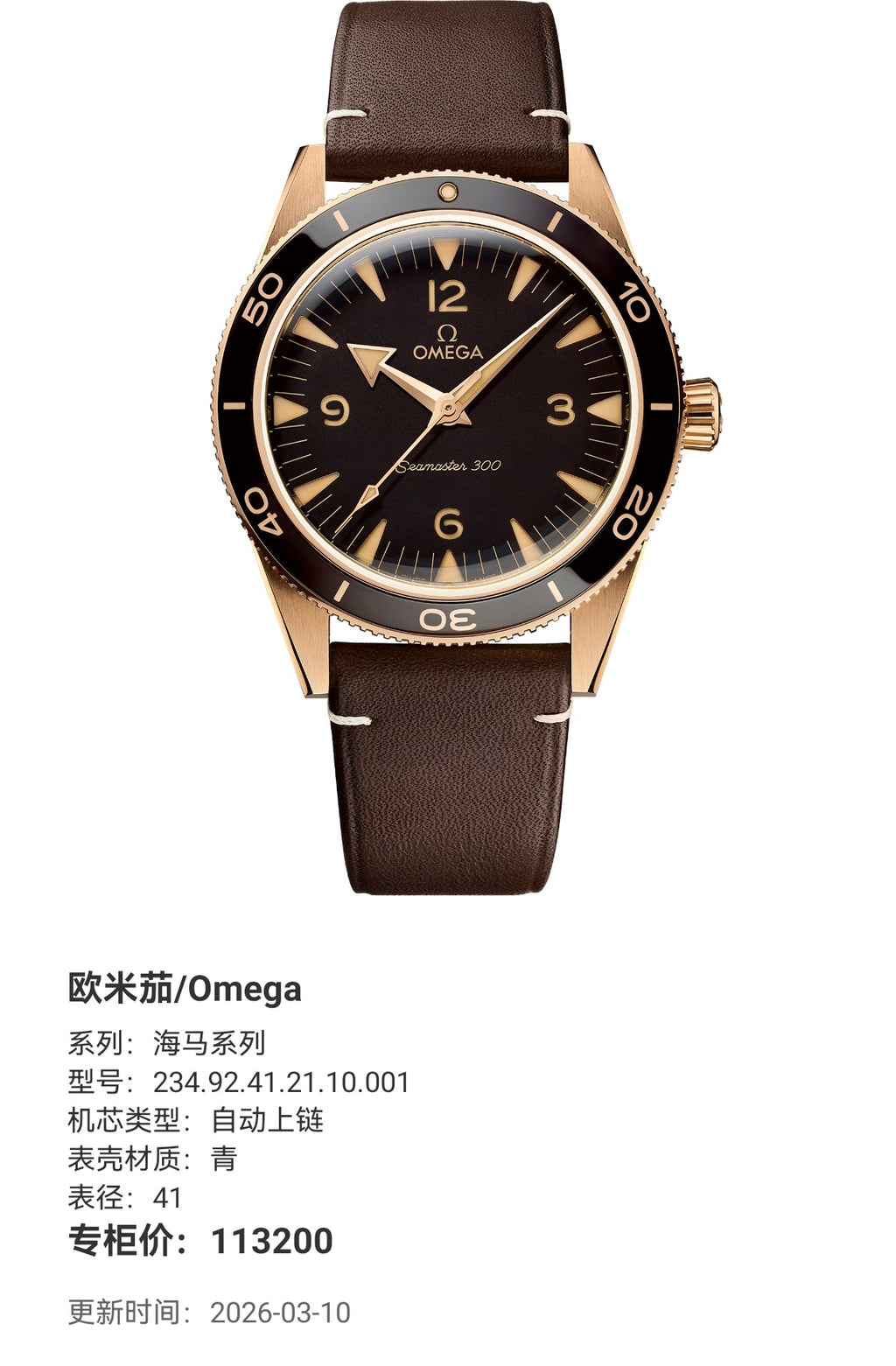 Omega Seahorse Series 41 234.92.41.21.10.001
