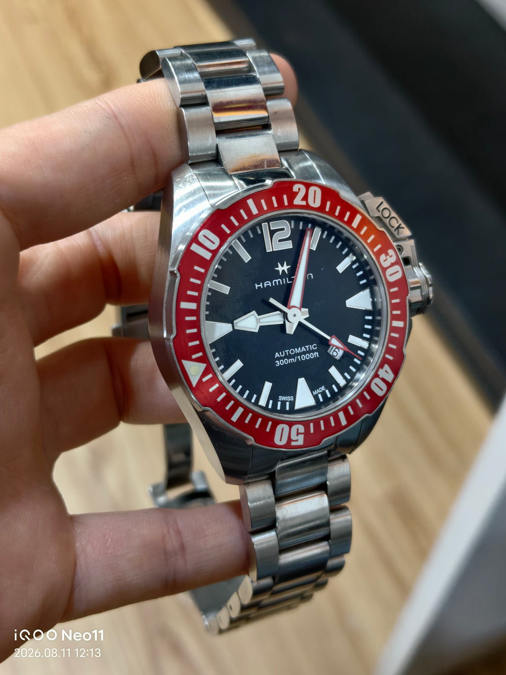 Hamilton Khaki Navy Aluminum Red Automatic (self-winding) watch 42 millimeters H77725135