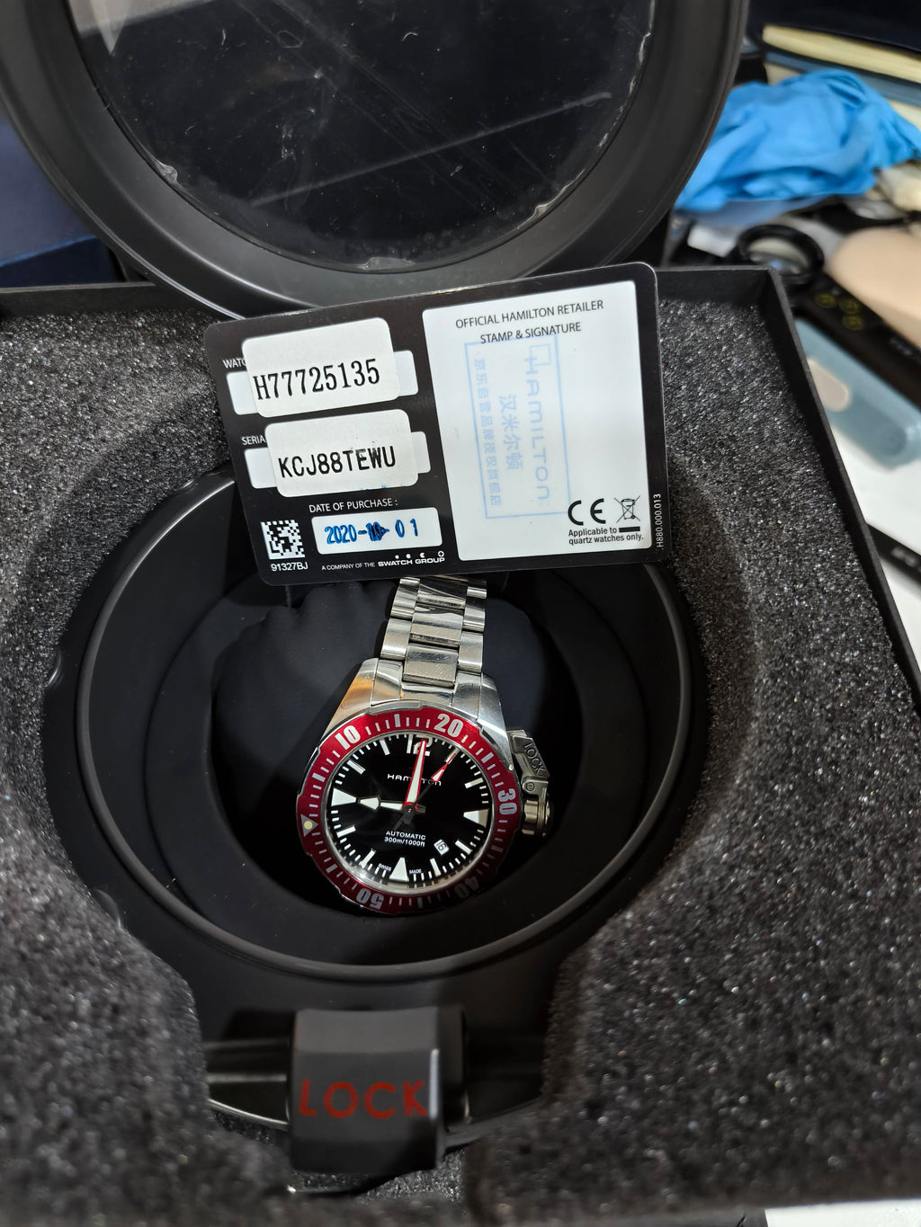 Hamilton Khaki Navy Aluminum Red Automatic (self-winding) watch 42 millimeters H77725135
