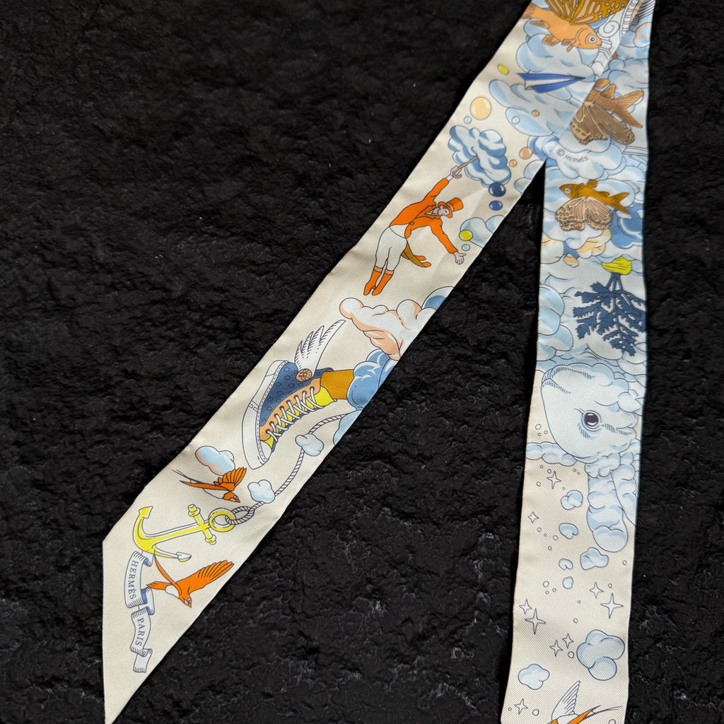 Hermes White Scarf