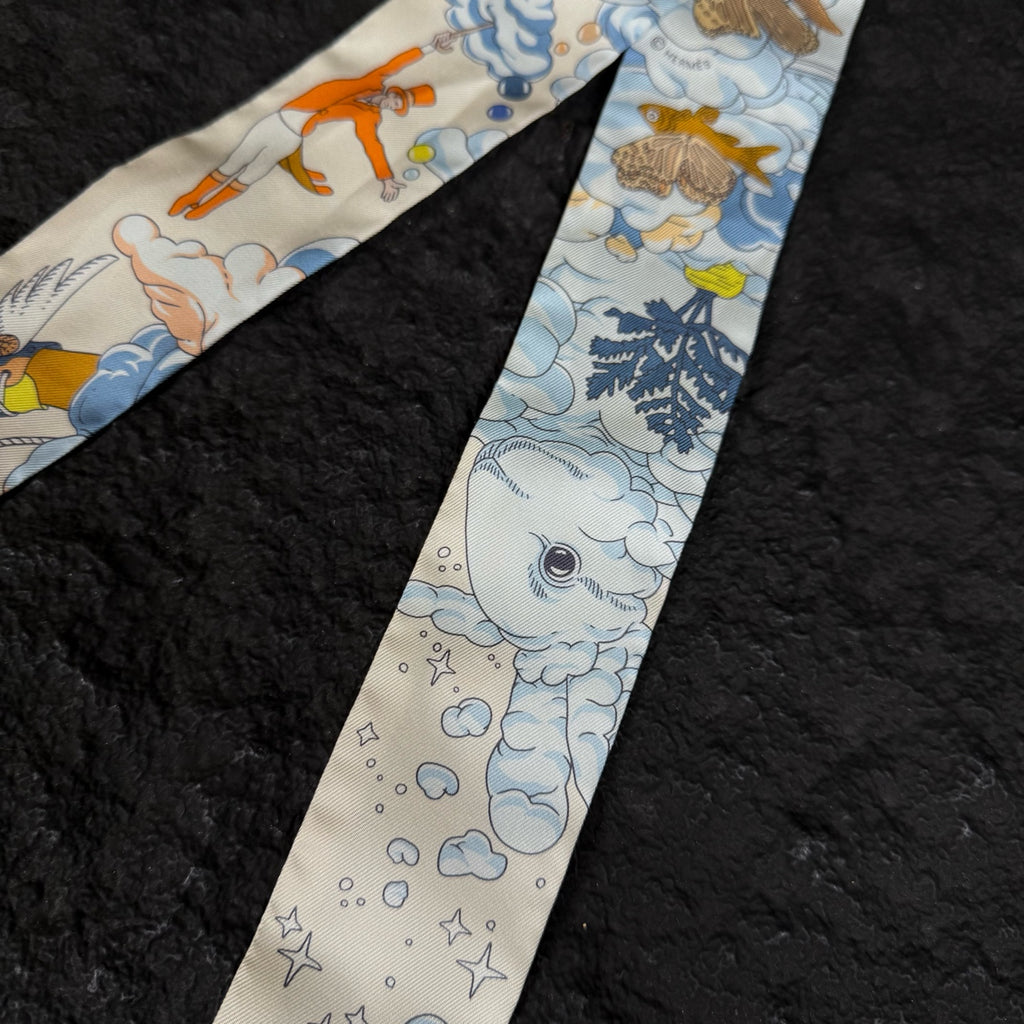 Hermes White Scarf