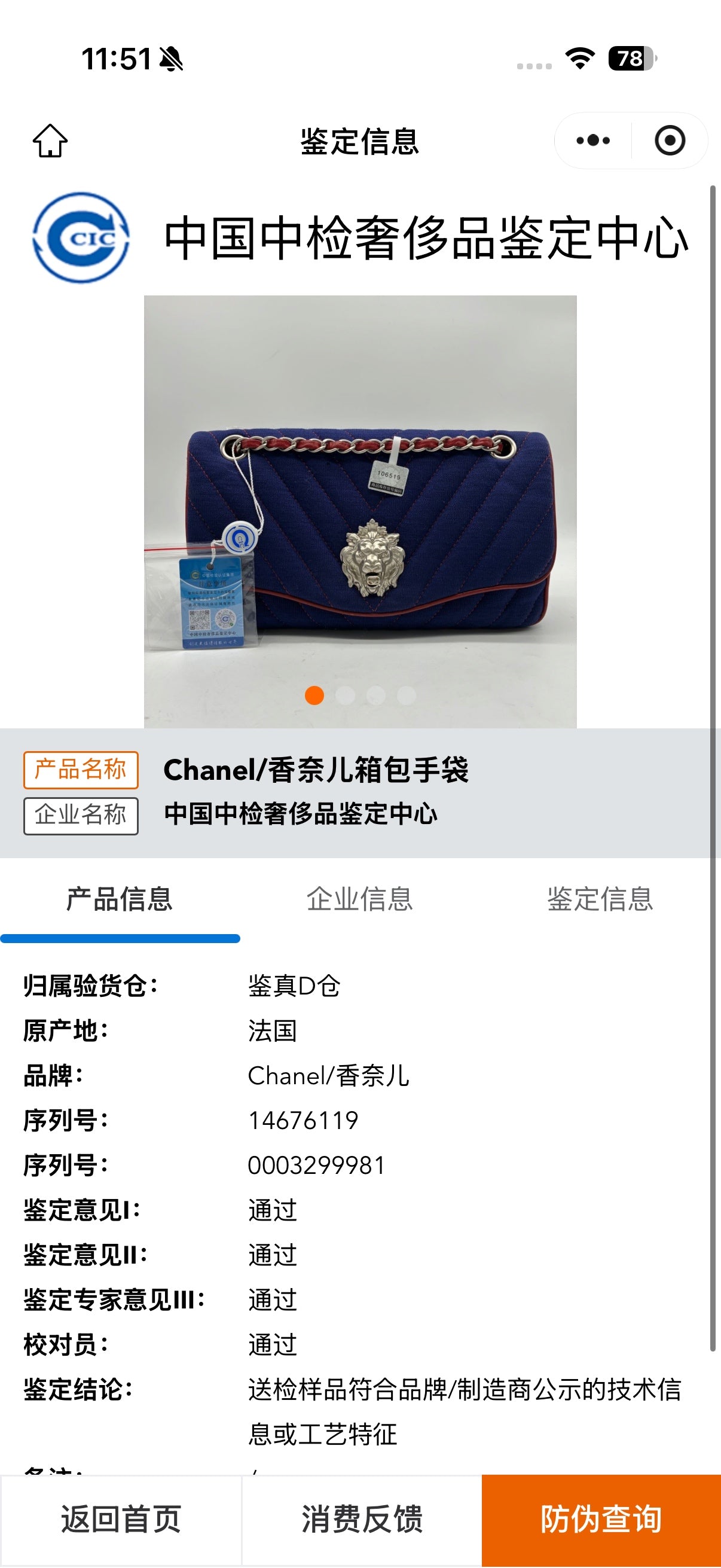 Chanel Blue Shoulder Bag