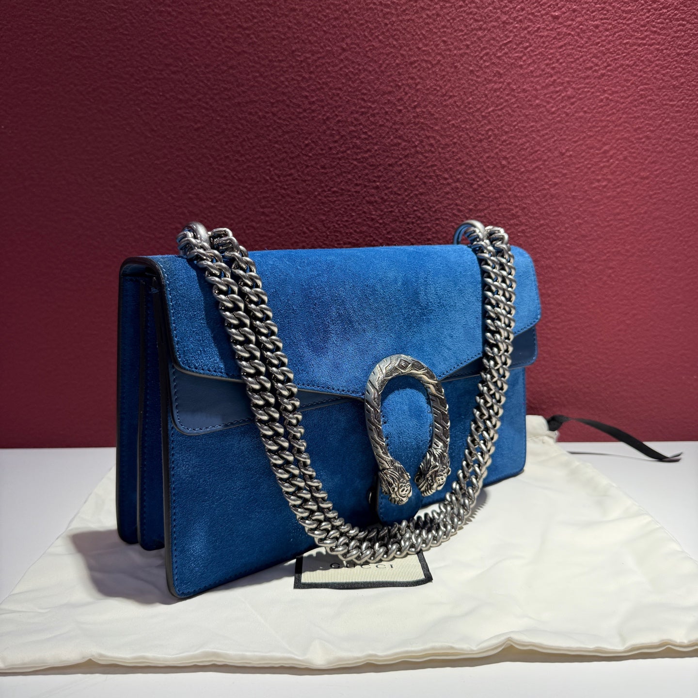 Gucci Alcantara Blue Crossbody