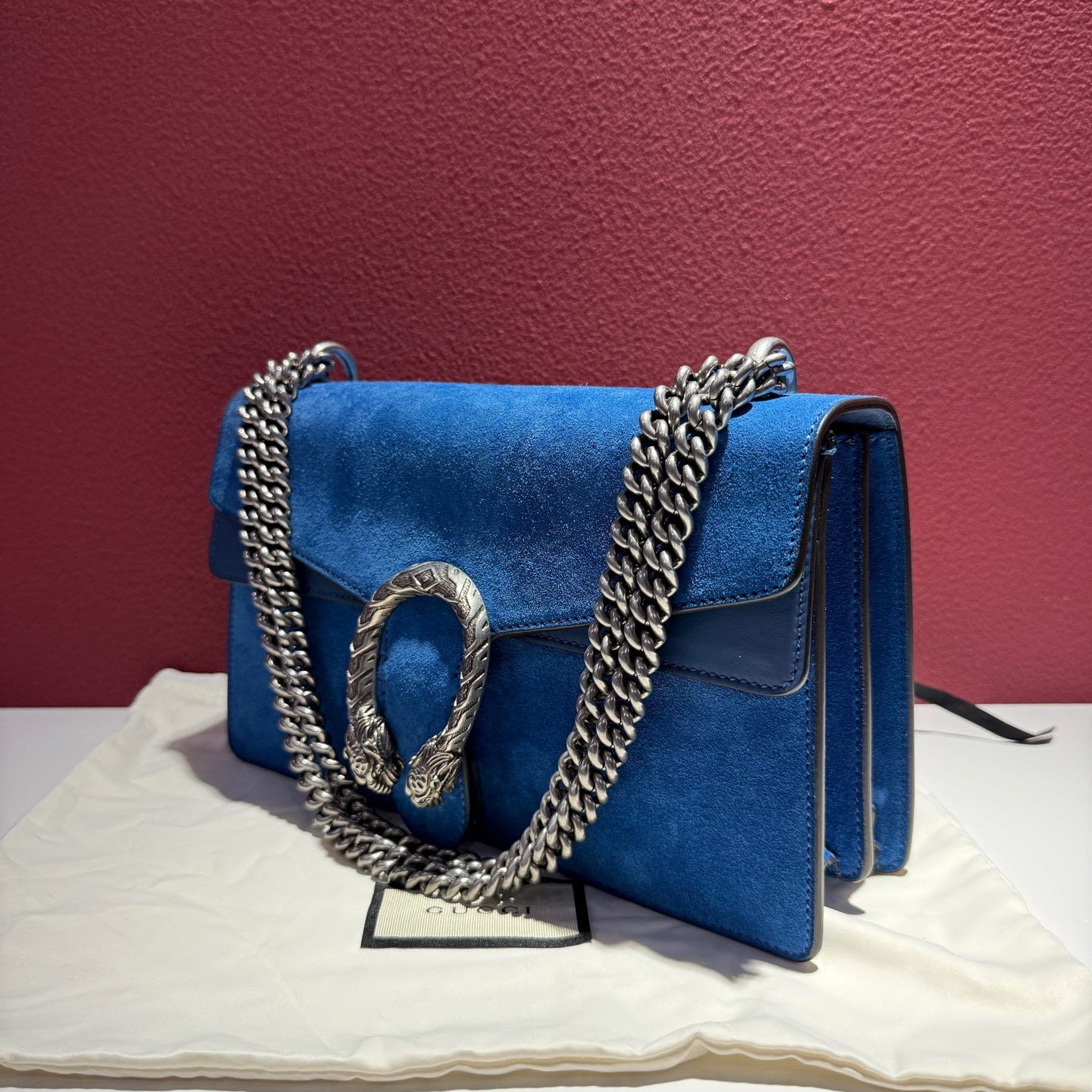 Gucci Alcantara Blue Crossbody