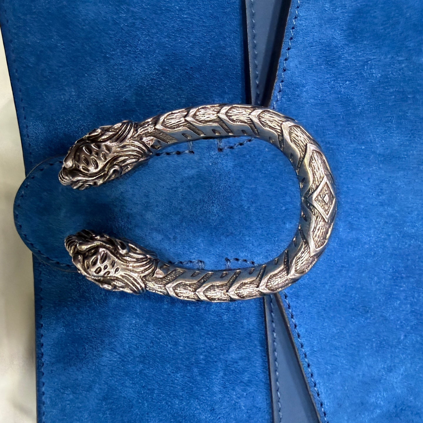 Gucci Alcantara Blue Crossbody