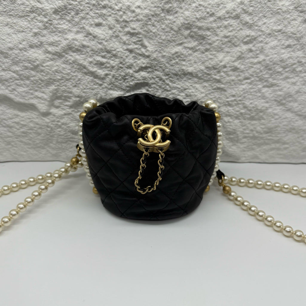 Chanel Black Bucket & Drawstring Bag