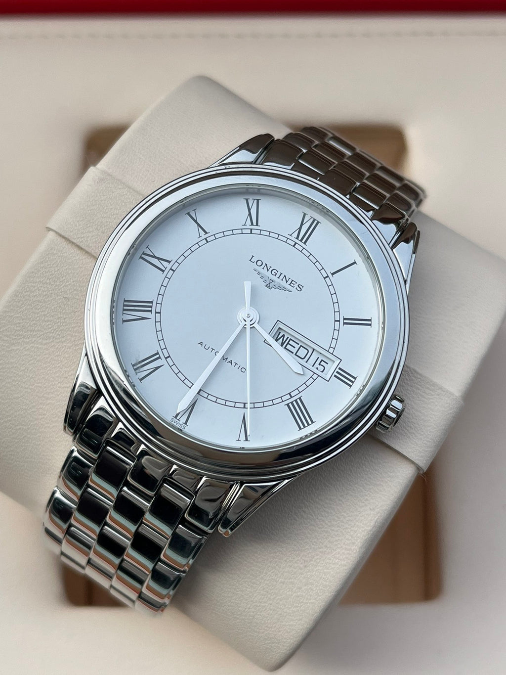 Longines Classic White Automatic (self-winding) watch 38.5 millimeters L4.899.4.21.6