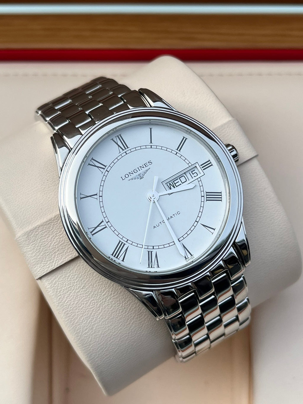 Longines Classic White Automatic (self-winding) watch 38.5 millimeters L4.899.4.21.6