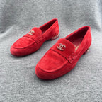 Chanel Red Loafers
