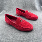 Chanel Red Loafers