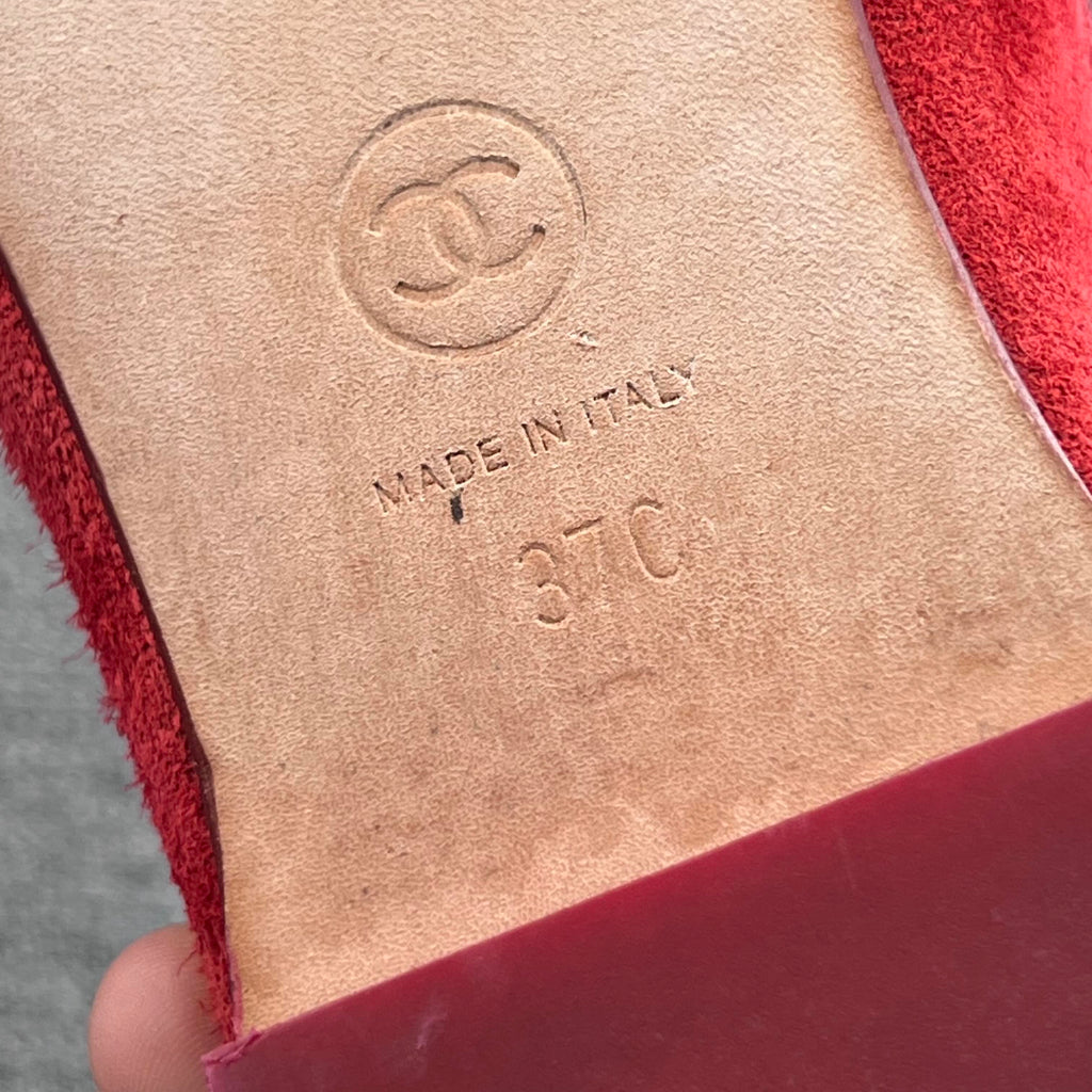 Chanel Red Loafers