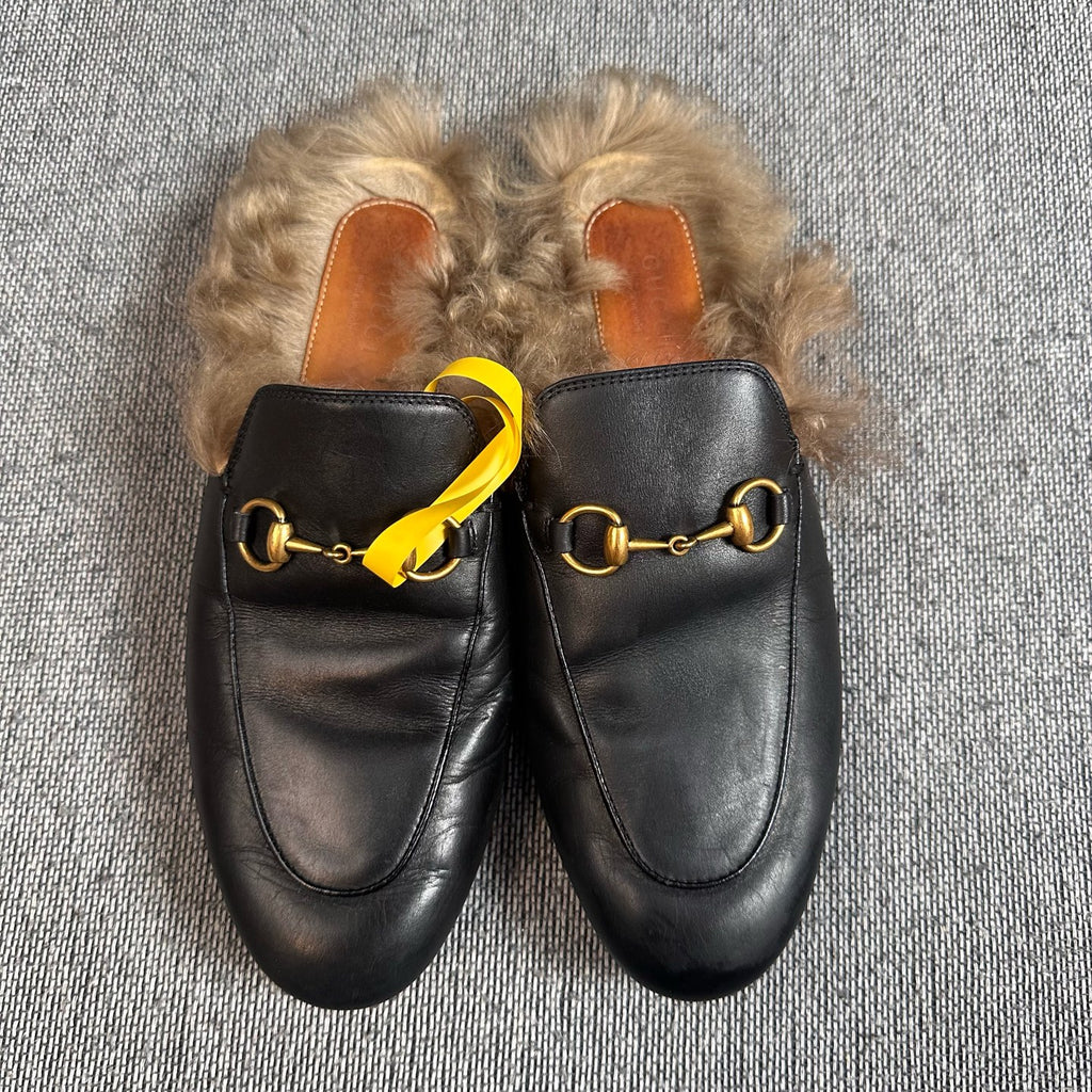 空白 Leather Black Flip flop