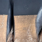 空白 Leather Black Flip flop