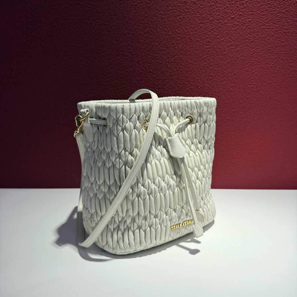 Miu Miu White Bucket & Drawstring Bag