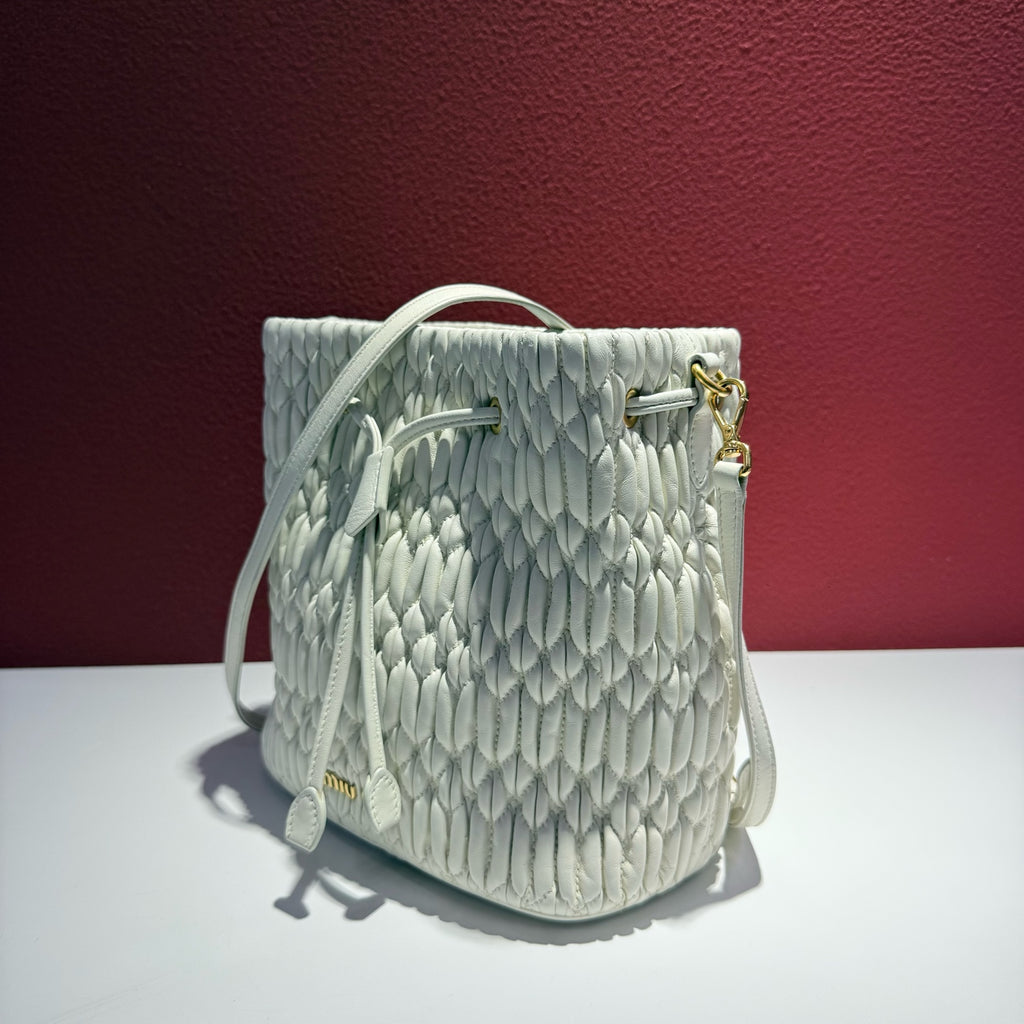 Miu Miu White Bucket & Drawstring Bag