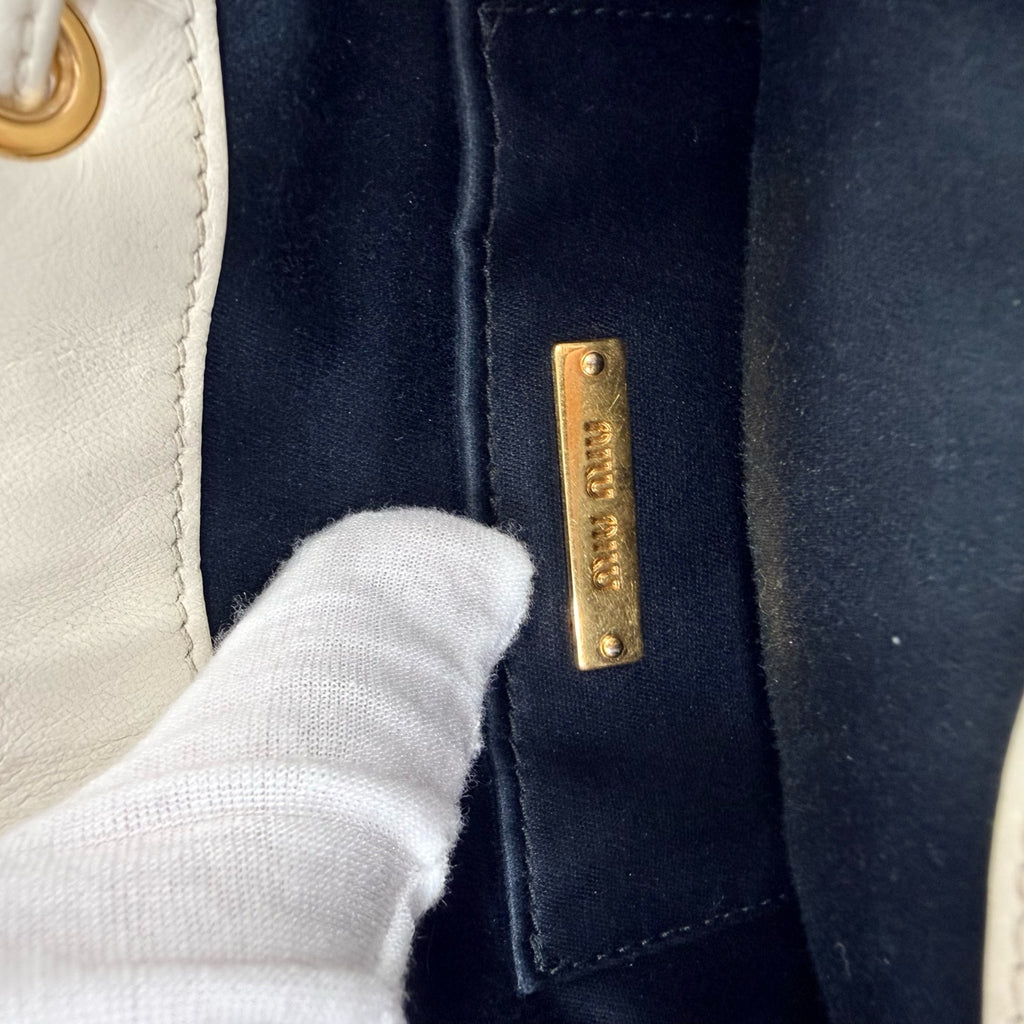 Miu Miu White Bucket & Drawstring Bag