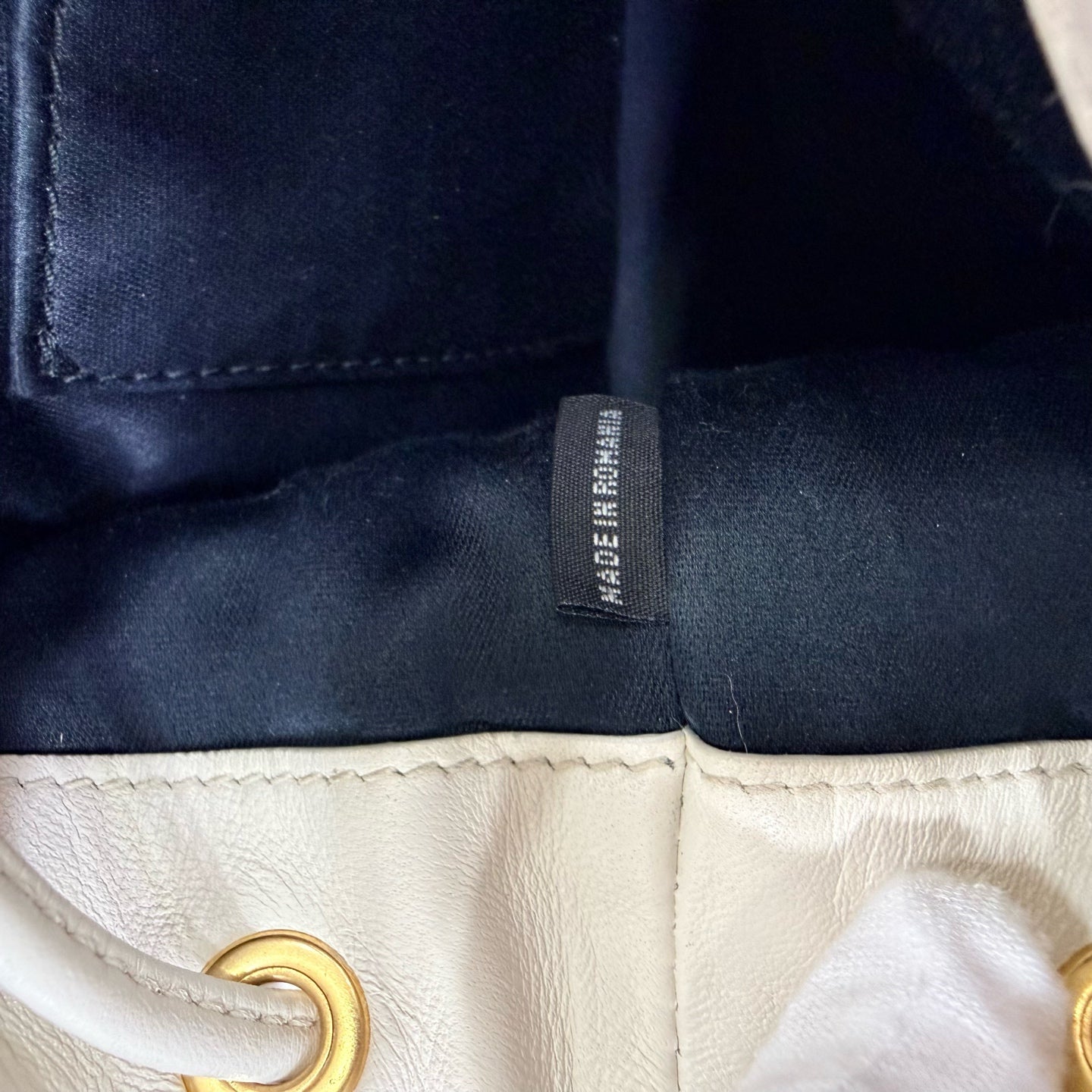 Miu Miu White Bucket & Drawstring Bag