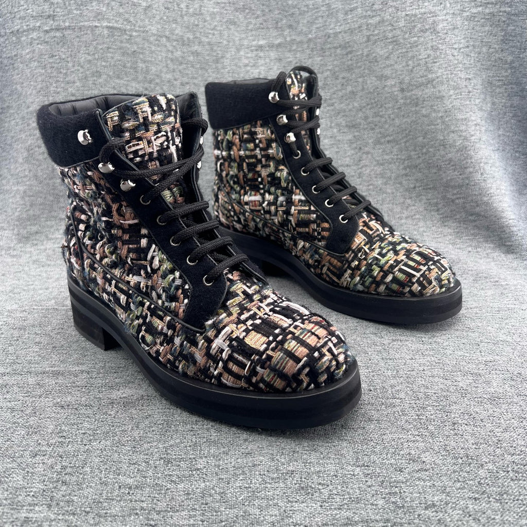 Chanel Tweed Ankle boots