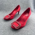 roger vivier Velvet Red High heels