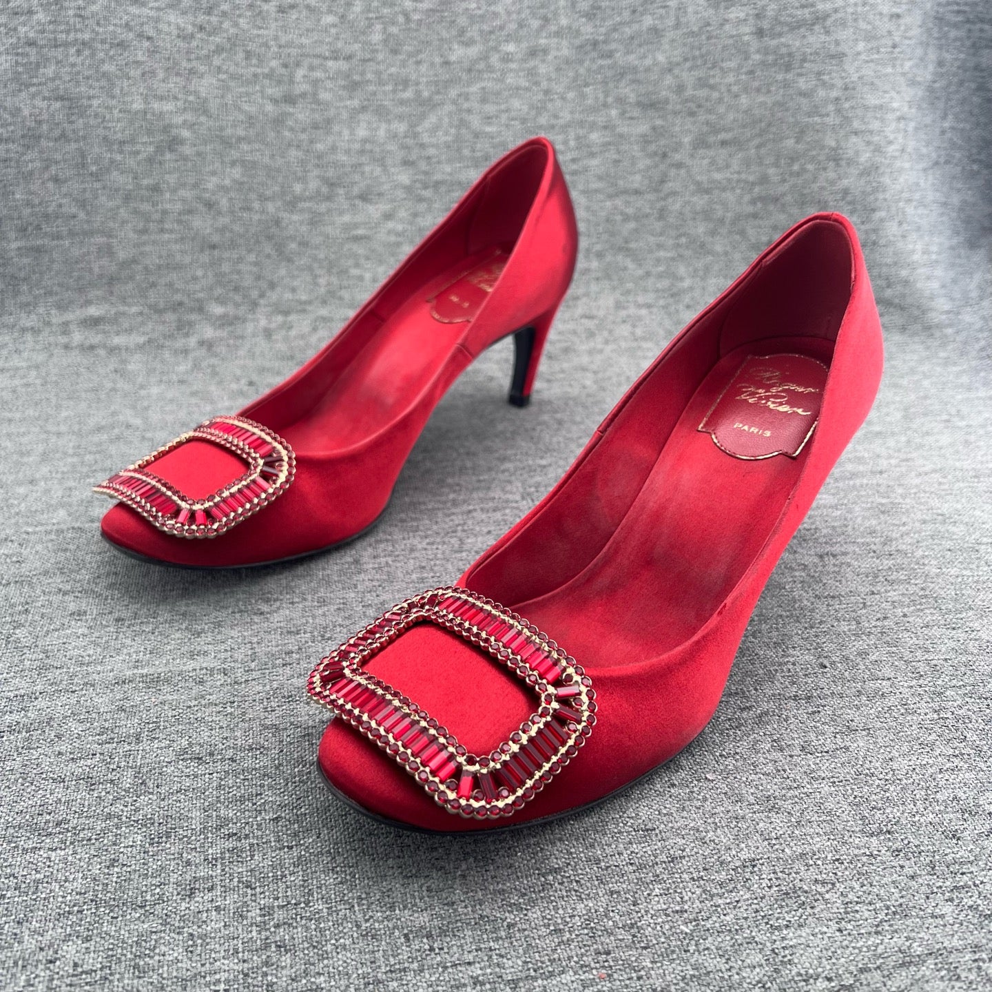 roger vivier Velvet Red High heels