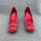 roger vivier Velvet Red High heels
