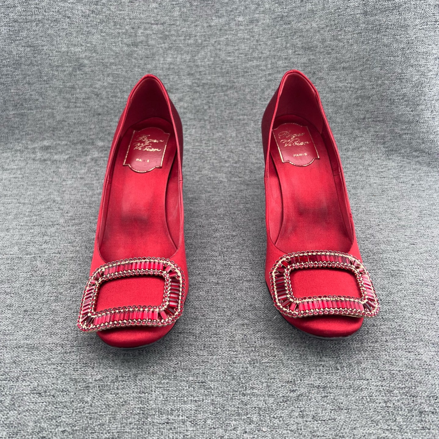 roger vivier Velvet Red High heels
