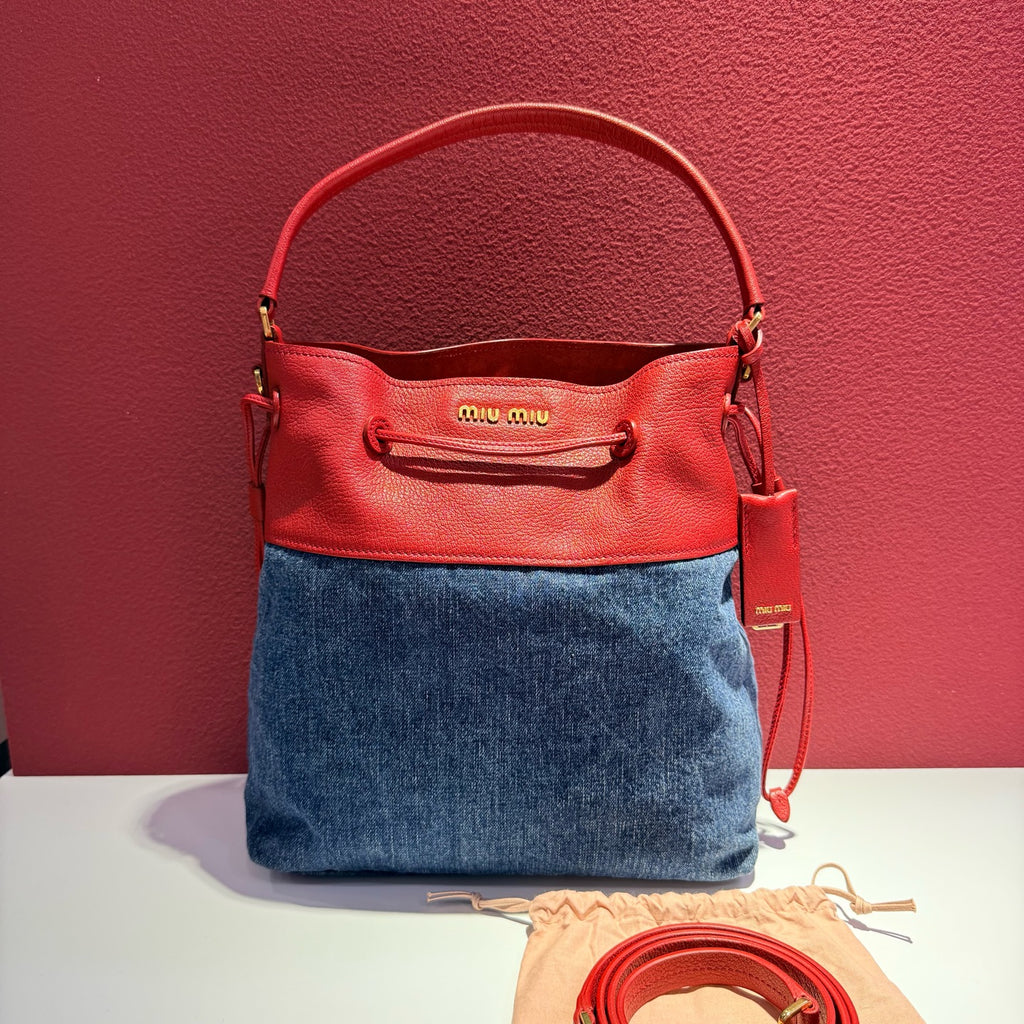 Miu Miu Red Bucket & Drawstring Bag