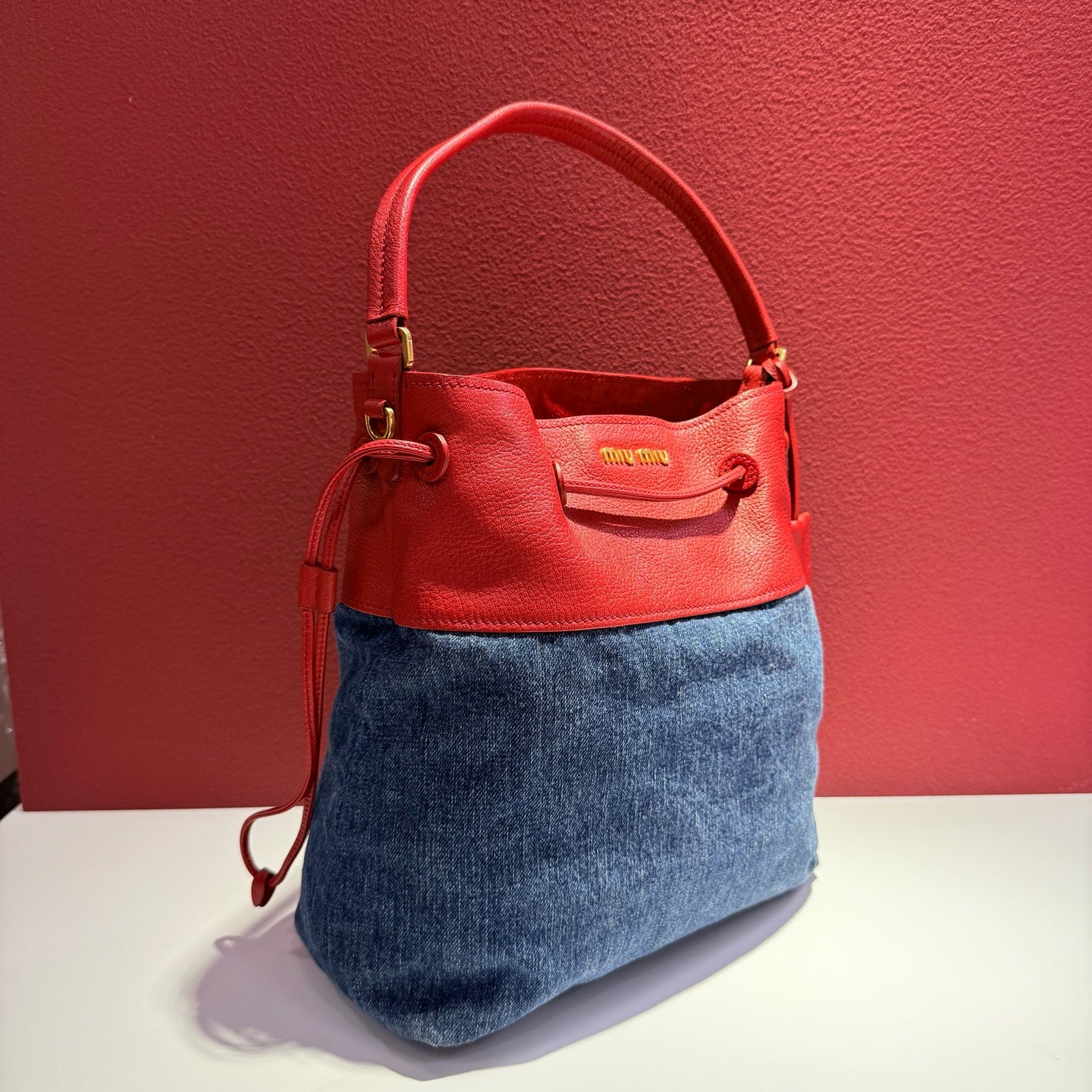 Miu Miu Red Bucket & Drawstring Bag