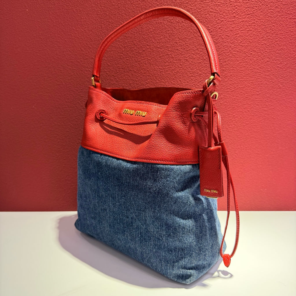 Miu Miu Red Bucket & Drawstring Bag