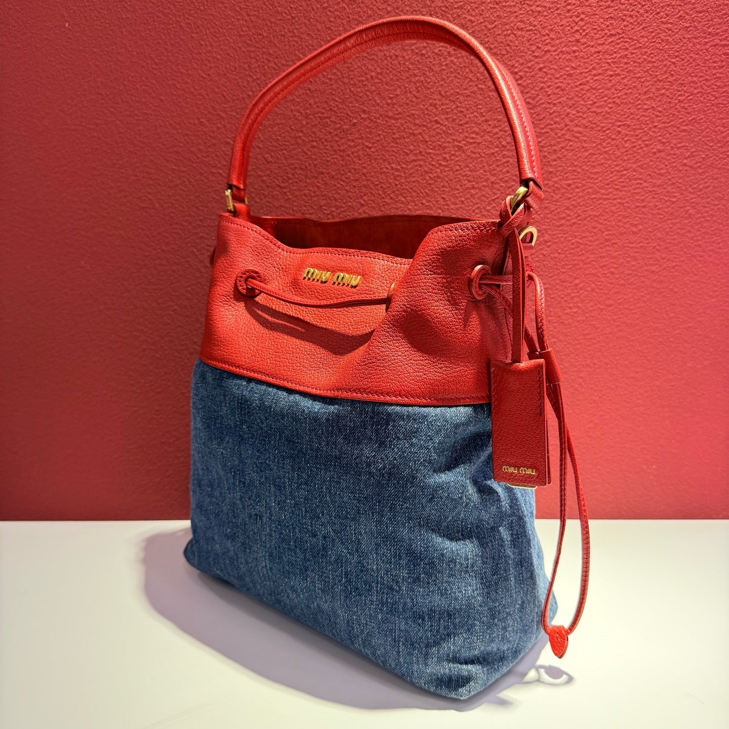Miu Miu Red Bucket & Drawstring Bag