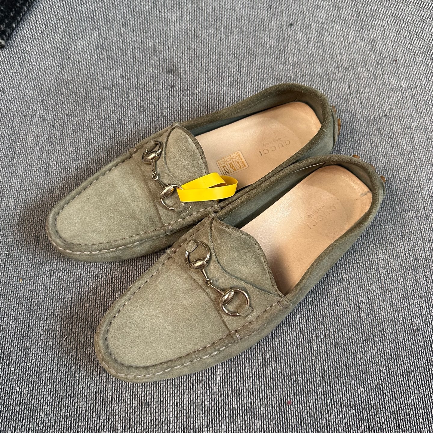 Gucci Alcantara Green Loafers