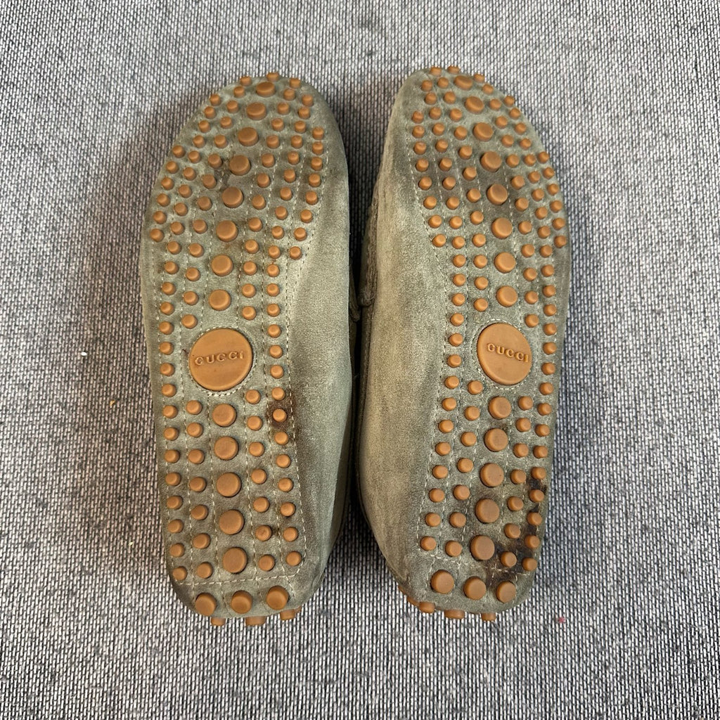 Gucci Alcantara Green Loafers