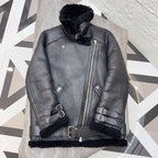 acne studios Leather Black Coat