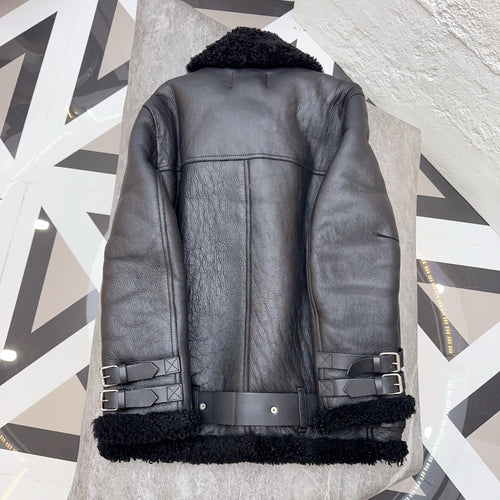 acne studios Leather Black Coat