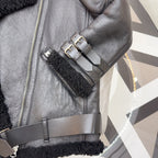 acne studios Leather Black Coat