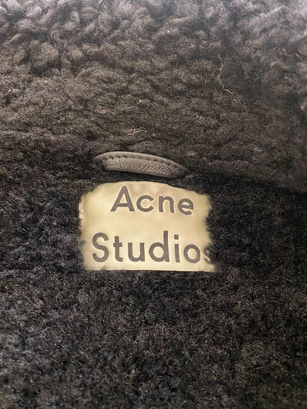 acne studios Leather Black Coat